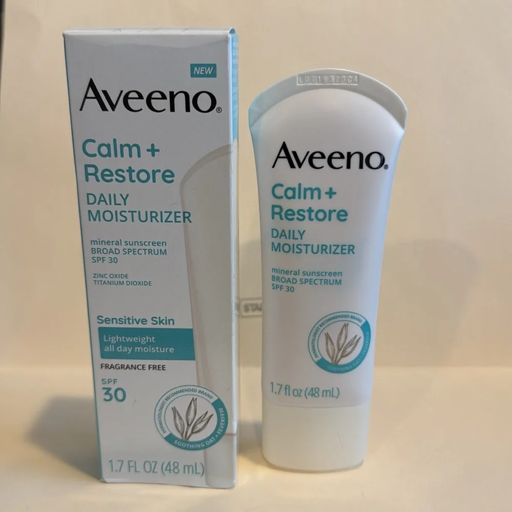 AVEENO Calm + Restore Daily Moisturizer Mineral Sunscreen SPF 30 1.7oz $21 NIB